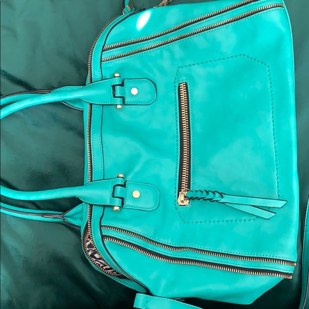 Teal zip purse